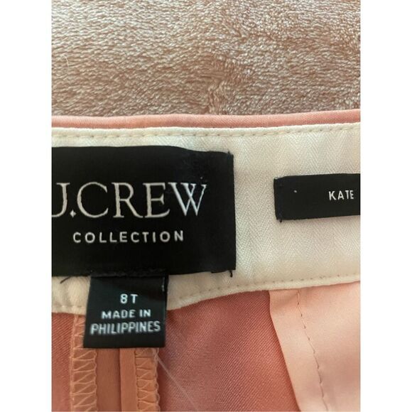 NWT JCrew Kate Straight Leg Satin Dress Pants Peach Pink 8T - Picture 6 of 16